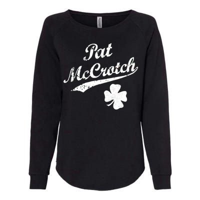 Vintage Pat McCrotch St. Patricks Day Shamrock Womens California Wash Sweatshirt