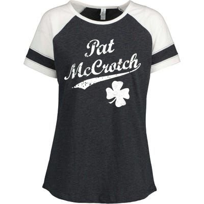 Vintage Pat McCrotch St. Patricks Day Shamrock Enza Ladies Jersey Colorblock Tee