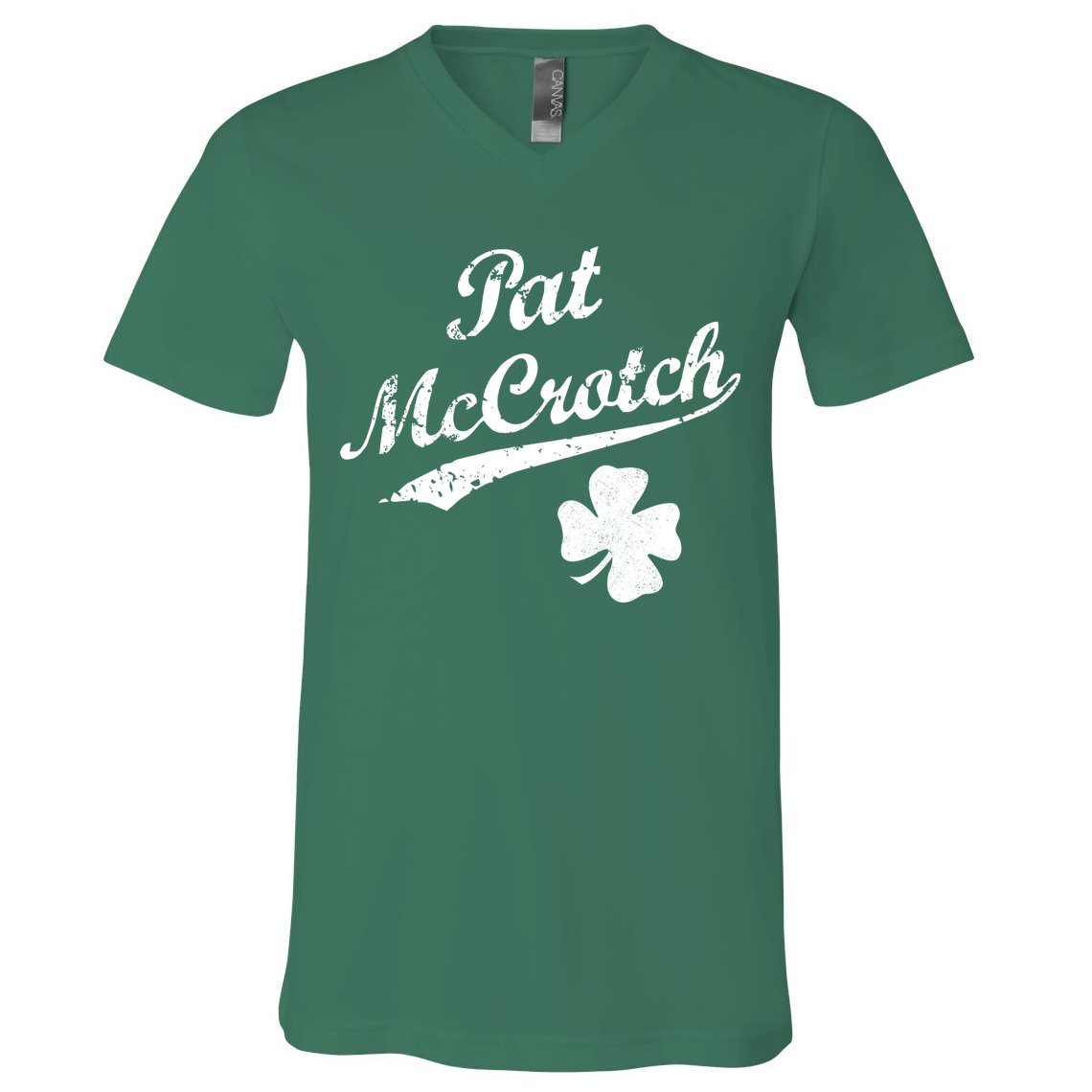 Vintage Pat McCrotch St. Patricks Day Shamrock V-Neck T-Shirt