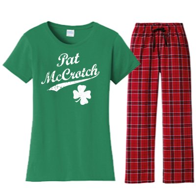 Vintage Pat McCrotch St. Patricks Day Shamrock Women's Flannel Pajama Set