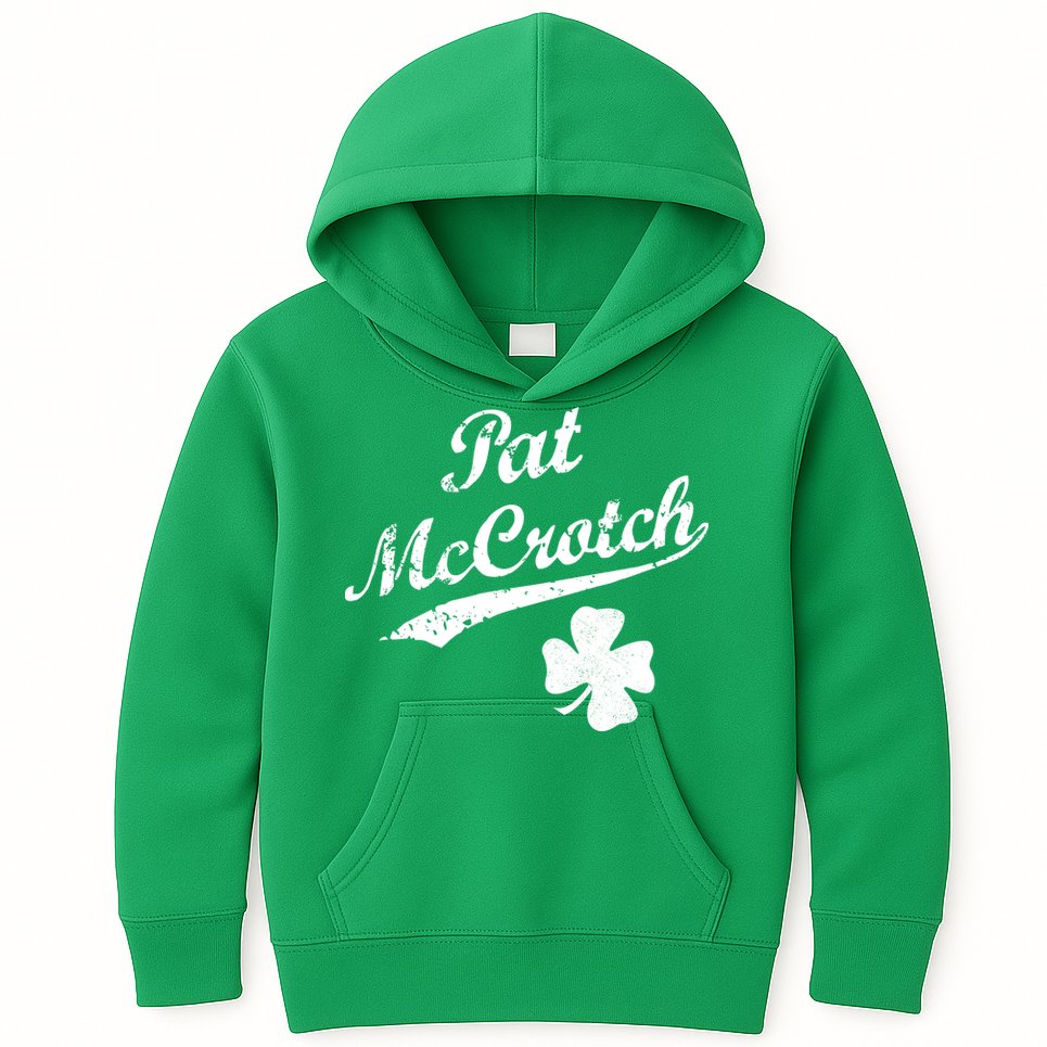 Vintage Pat McCrotch St. Patricks Day Shamrock Kids Hoodie