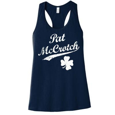 Vintage Pat McCrotch St. Patricks Day Shamrock Women's Racerback Tank