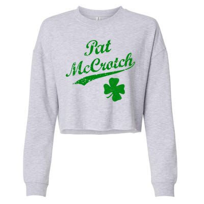 Vintage Pat McCrotch St. Patricks Day Shamrock Cropped Pullover Crew