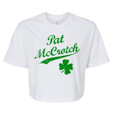 Vintage Pat McCrotch St. Patricks Day Shamrock Bella+Canvas Jersey Crop Tee