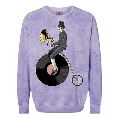 Vintage Penny Farthing Gramophone Colorblast Crewneck Sweatshirt