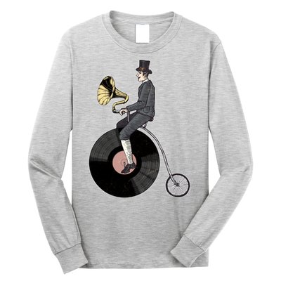 Vintage Penny Farthing Gramophone Long Sleeve Shirt