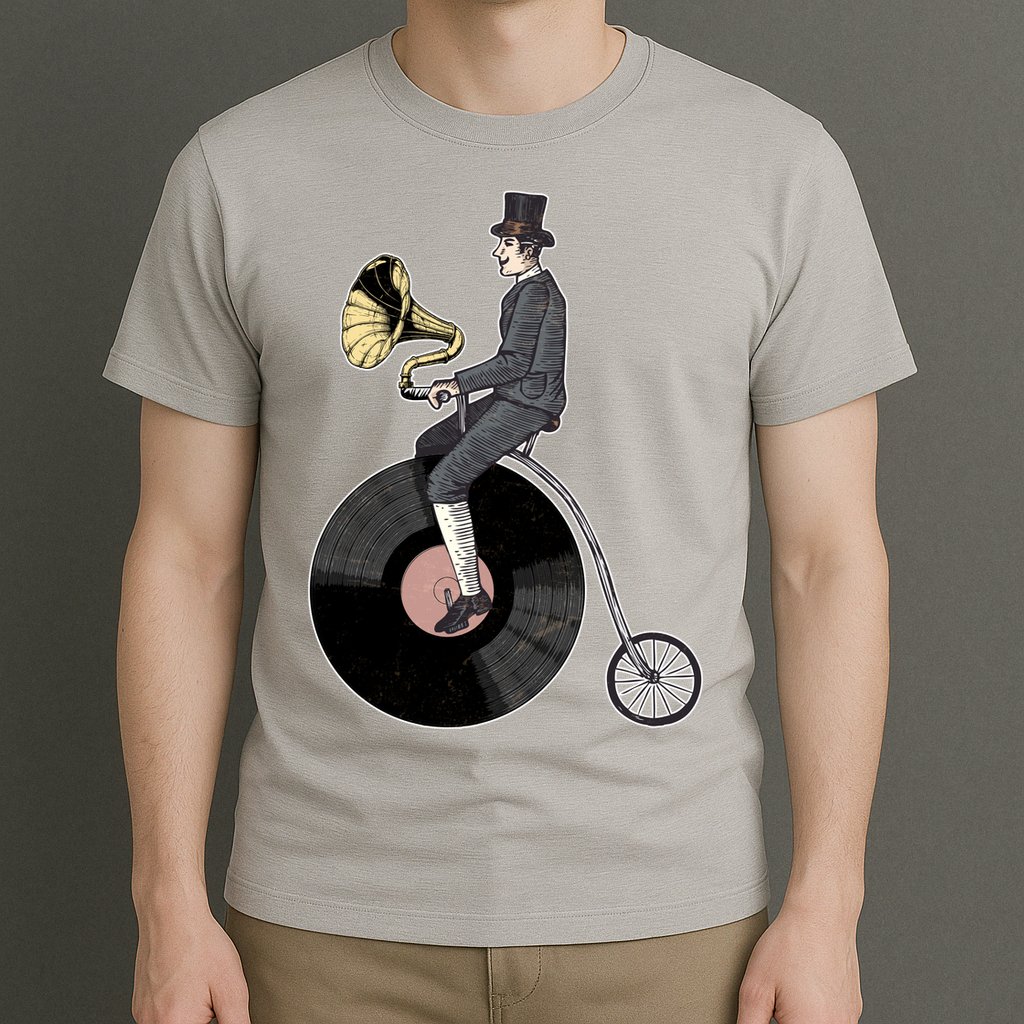 Vintage Penny Farthing Gramophone T-Shirt