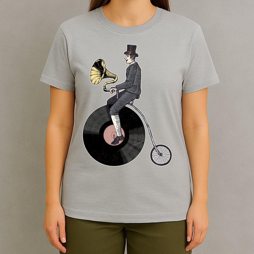 Vintage Penny Farthing Gramophone T-Shirt
