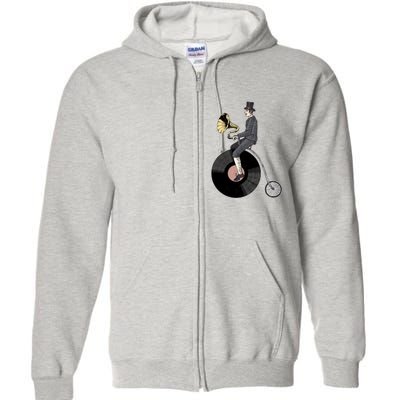 Vintage Penny Farthing Gramophone Full Zip Hoodie