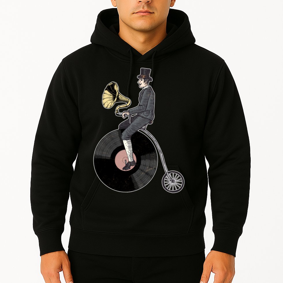 Vintage Penny Farthing Gramophone Hoodie