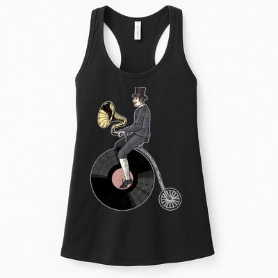 Vintage Penny Farthing Gramophone Womens Tank Top