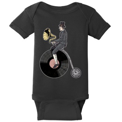 Vintage Penny Farthing Gramophone Baby Bodysuit