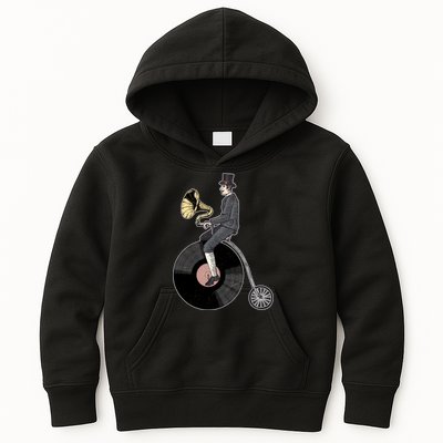 Vintage Penny Farthing Gramophone Kids Hoodie