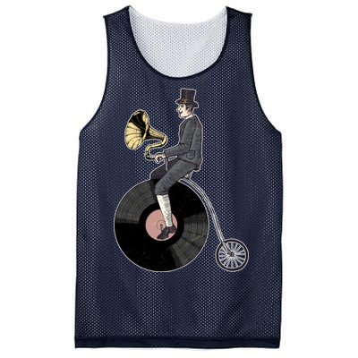 Vintage Penny Farthing Gramophone Mesh Reversible Basketball Jersey Tank