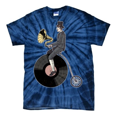 Vintage Penny Farthing Gramophone Tie-Dye T-Shirt