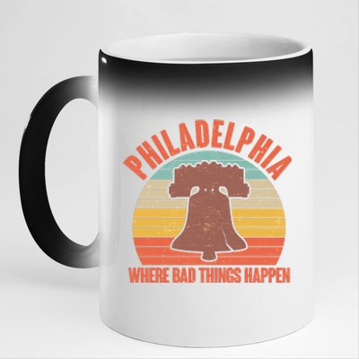 Vintage Philadelphia Where Bad Things Happen 11oz Black Color Changing Mug