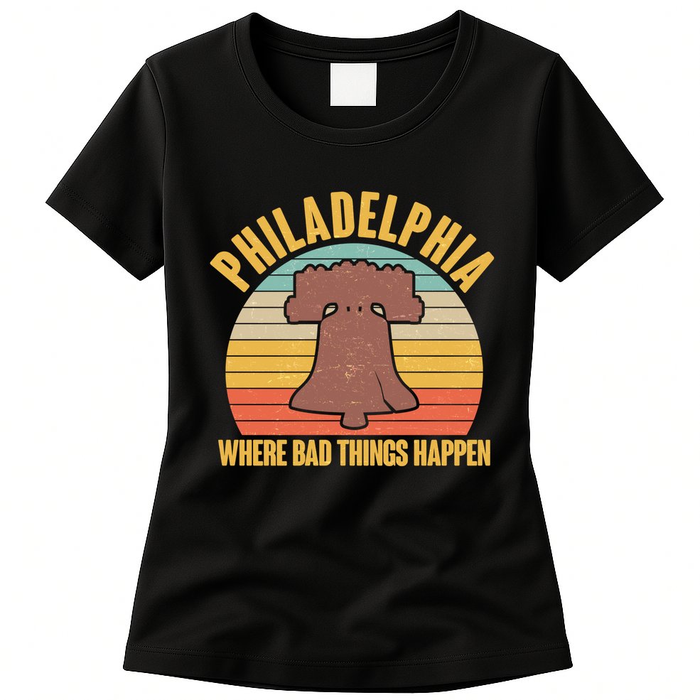 Vintage Philadelphia Where Bad Things Happen Womens T-Shirt