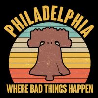 Vintage Philadelphia Where Bad Things Happen Women's V-Neck T-Shirt