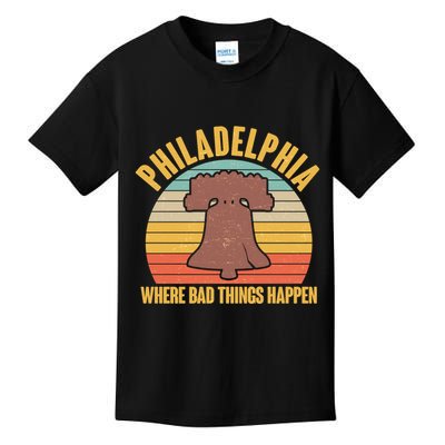 Vintage Philadelphia Where Bad Things Happen Kids T-Shirt