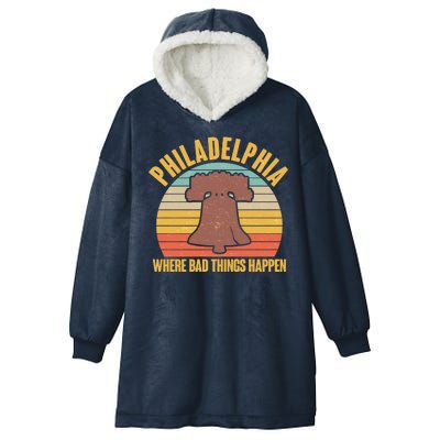 Vintage Philadelphia Where Bad Things Happen Hooded Wearable Blanket