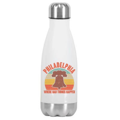 Vintage Philadelphia Where Bad Things Happen Stainless Steel Insulated Water Bottle