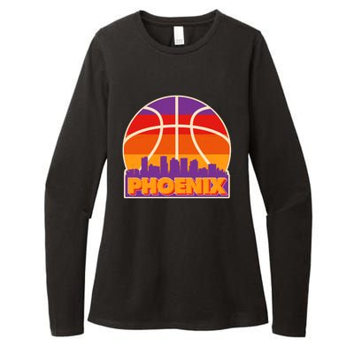 Vintage Phoenix Basketball Skyline Logo Womens CVC Long Sleeve Shirt