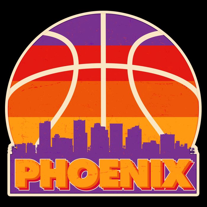 Vintage Phoenix Basketball Skyline Logo Flatbill Hat