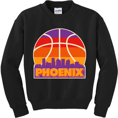Vintage Phoenix Basketball Skyline Logo Kids Sweatshirt