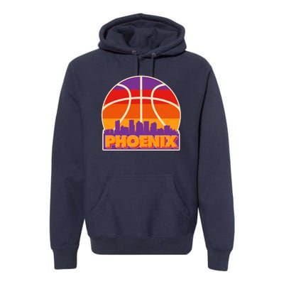 Vintage Phoenix Basketball Skyline Logo Premium Hoodie