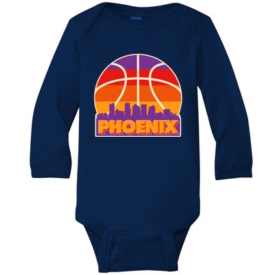 Vintage Phoenix Basketball Skyline Logo Baby Long Sleeve Bodysuit