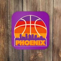 Vintage Phoenix Basketball Skyline Logo Coaster