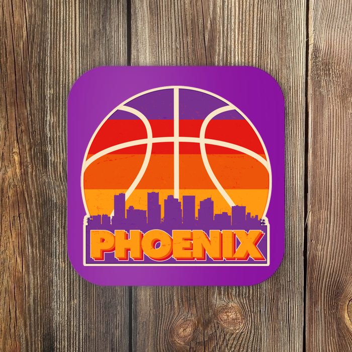 Vintage Phoenix Basketball Skyline Logo Coaster