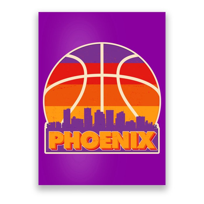 Vintage Phoenix Basketball Skyline Logo Poster