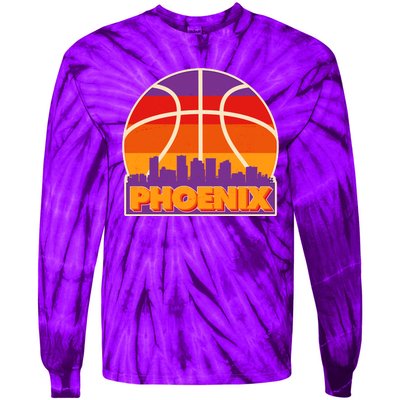 Vintage Phoenix Basketball Skyline Logo Tie-Dye Long Sleeve Shirt