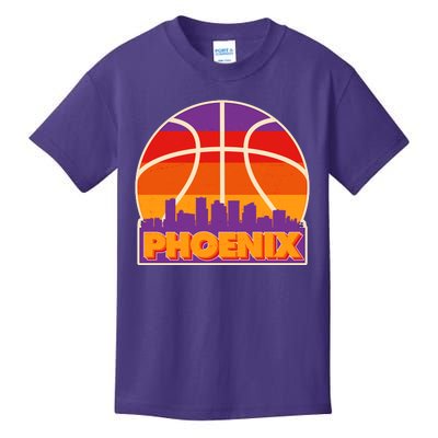 Vintage Phoenix Basketball Skyline Logo Kids T-Shirt