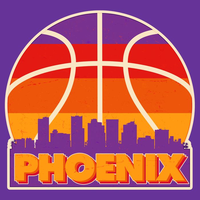 Vintage Phoenix Basketball Skyline Logo Kids T-Shirt