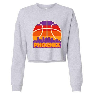 Vintage Phoenix Basketball Skyline Logo Cropped Pullover Crew