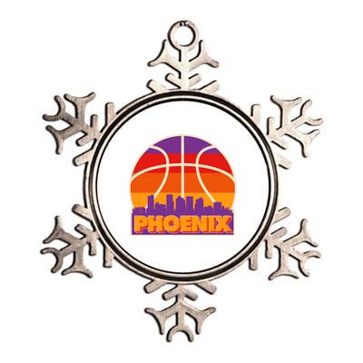 Vintage Phoenix Basketball Skyline Logo Metallic Star Ornament