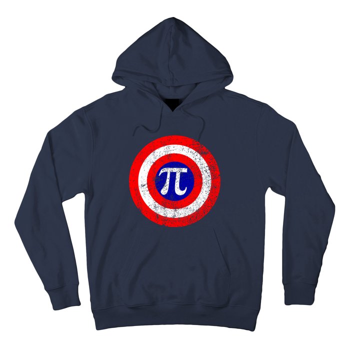 Vintage Pi Day America Superhero Crest March 14th Hoodie