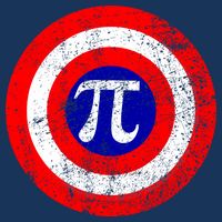 Vintage Pi Day America Superhero Crest March 14th T-Shirt