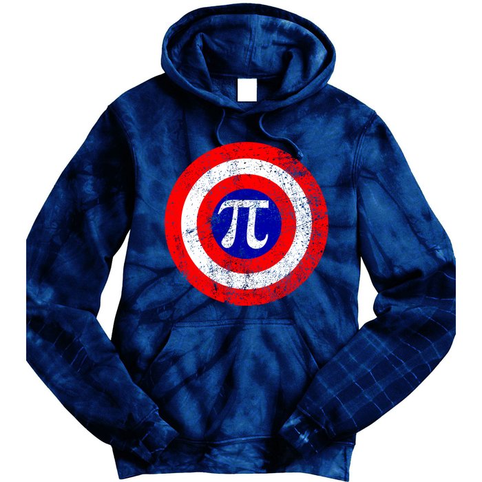 Vintage Pi Day America Superhero Crest March 14th Tie Dye Hoodie