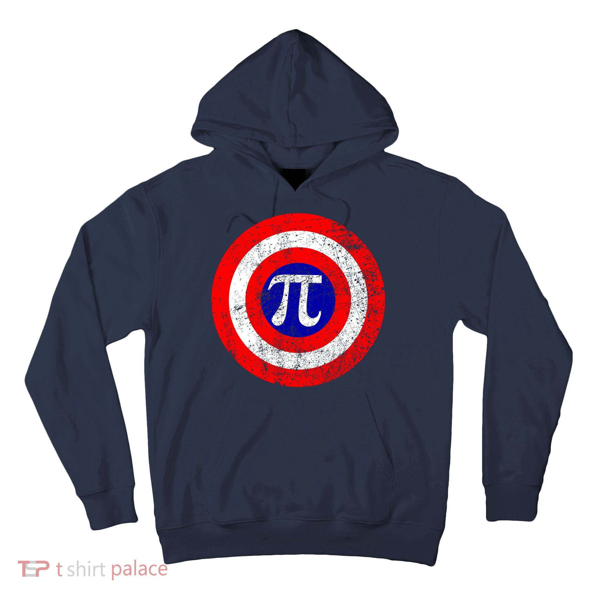 Vintage Pi Day America Superhero Crest March 14th Tall Hoodie