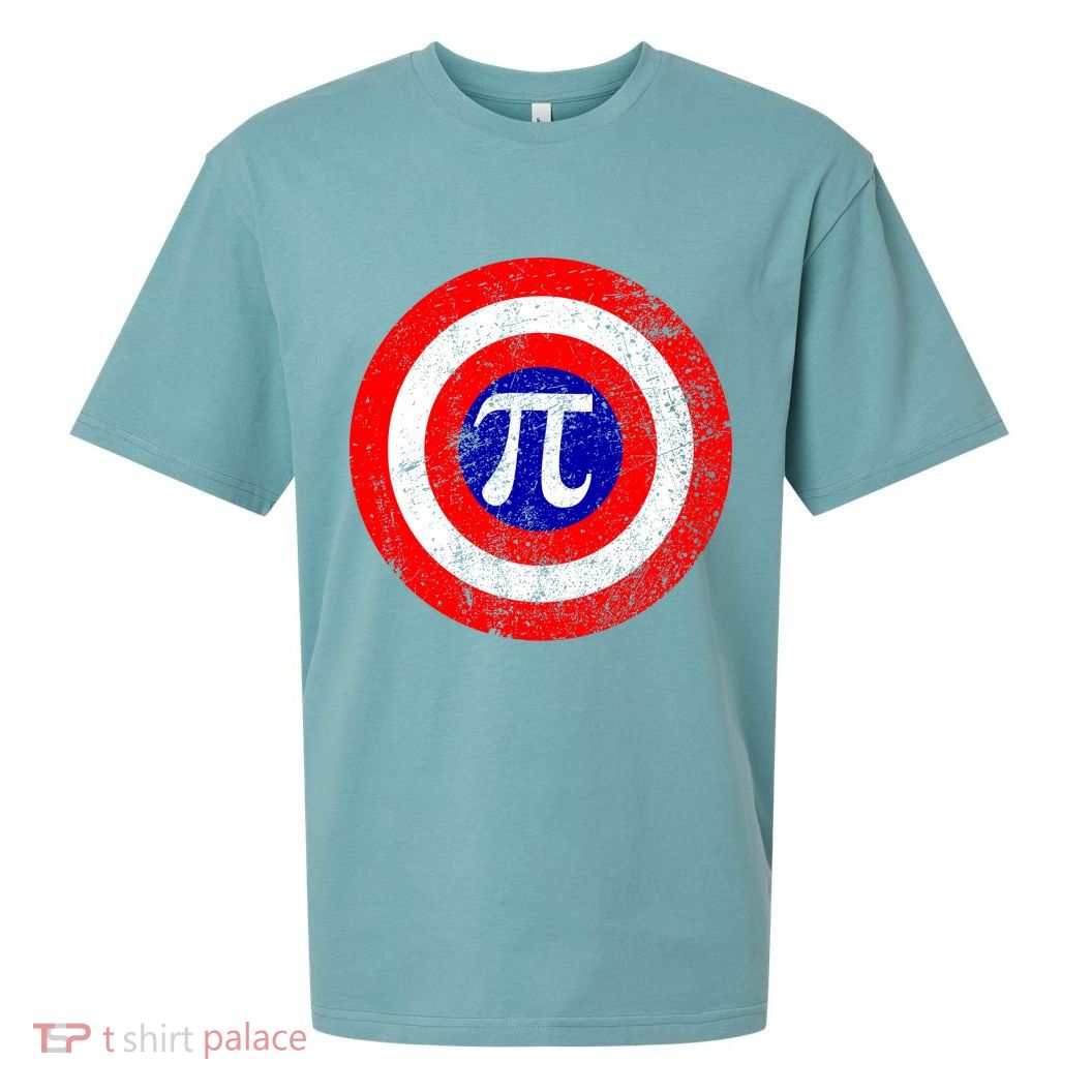 Vintage Pi Day America Superhero Crest March 14th Sueded Cloud Jersey T-Shirt
