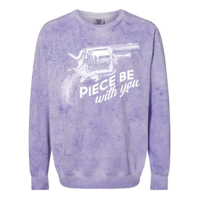 Vintage Piece Be With You Gun Pistol Colorblast Crewneck Sweatshirt