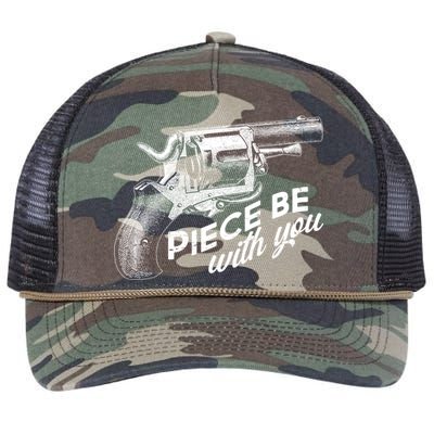 Vintage Piece Be With You Gun Pistol Retro Rope Trucker Hat Cap