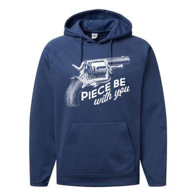 Vintage Piece Be With You Gun Pistol Performance Fleece Hoodie