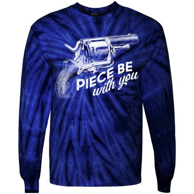 Vintage Piece Be With You Gun Pistol Tie-Dye Long Sleeve Shirt