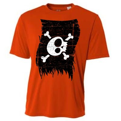 Vintage Pirate Skull Upside Down Flag Cooling Performance Crew T-Shirt