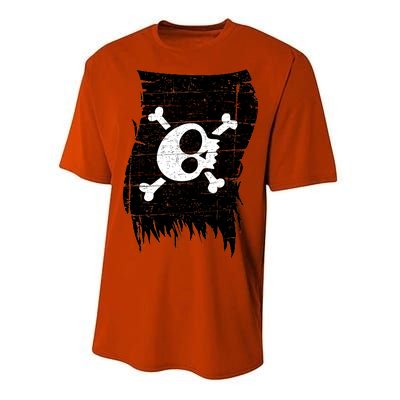 Vintage Pirate Skull Upside Down Flag Performance Sprint T-Shirt