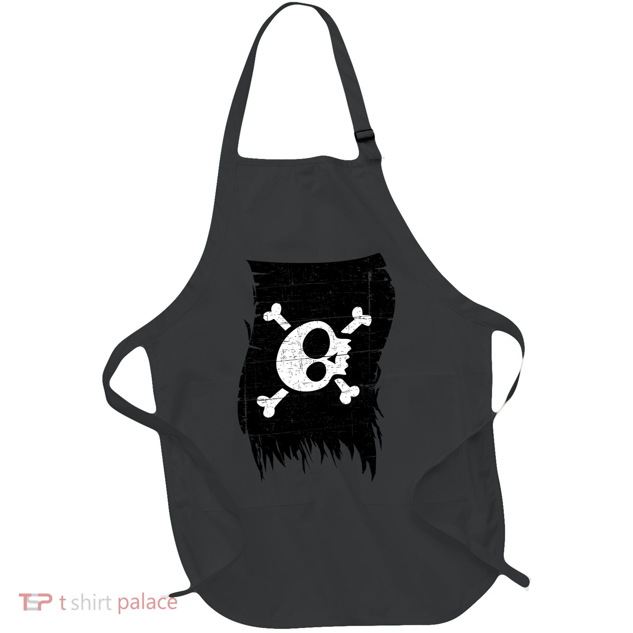Vintage Pirate Skull Upside Down Flag Apron